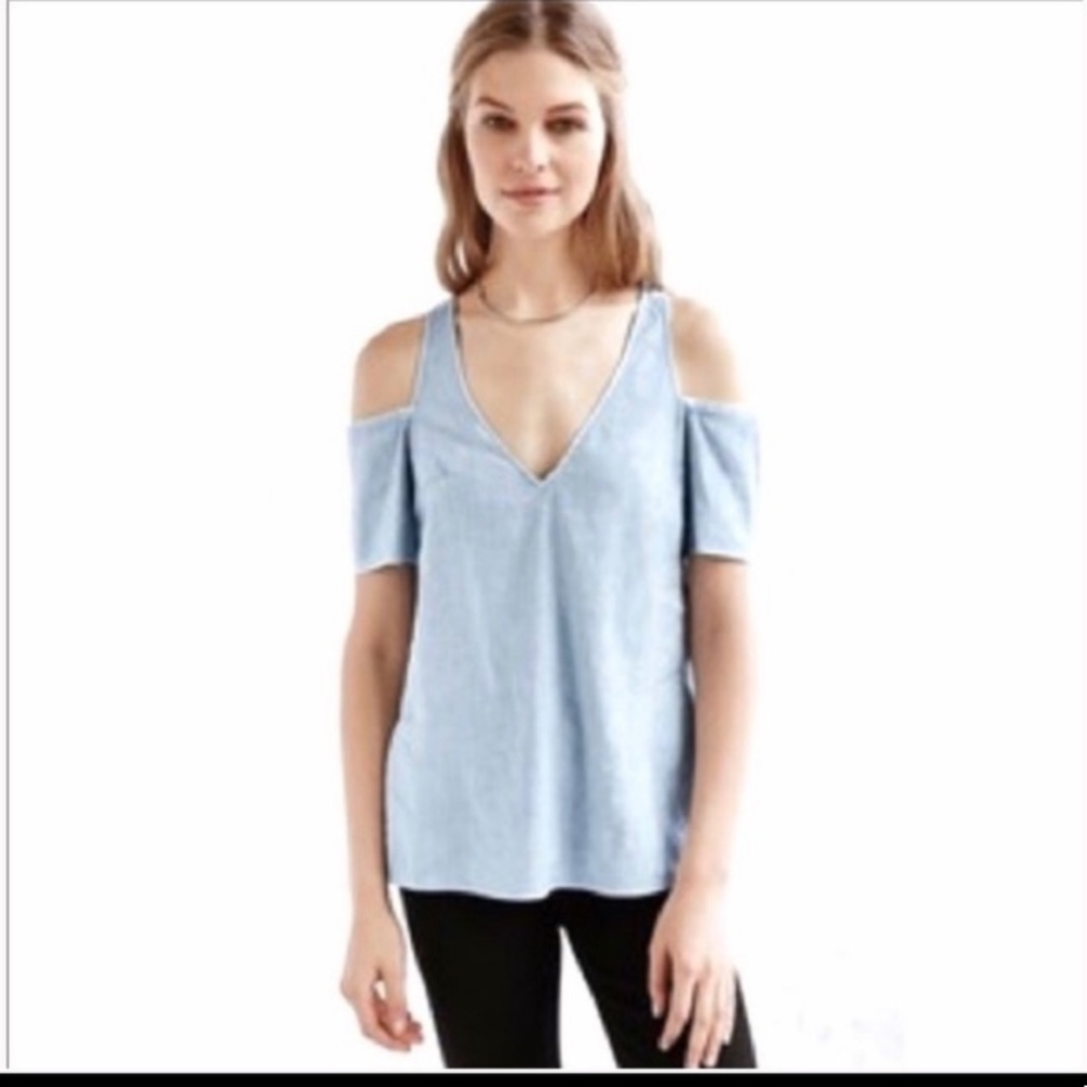 Urban Outfitters blue Cold Shoulder top size small